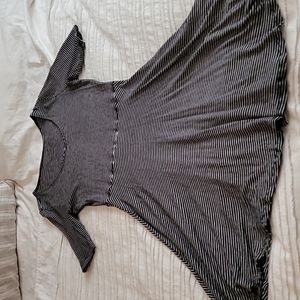 Black and white striped dress